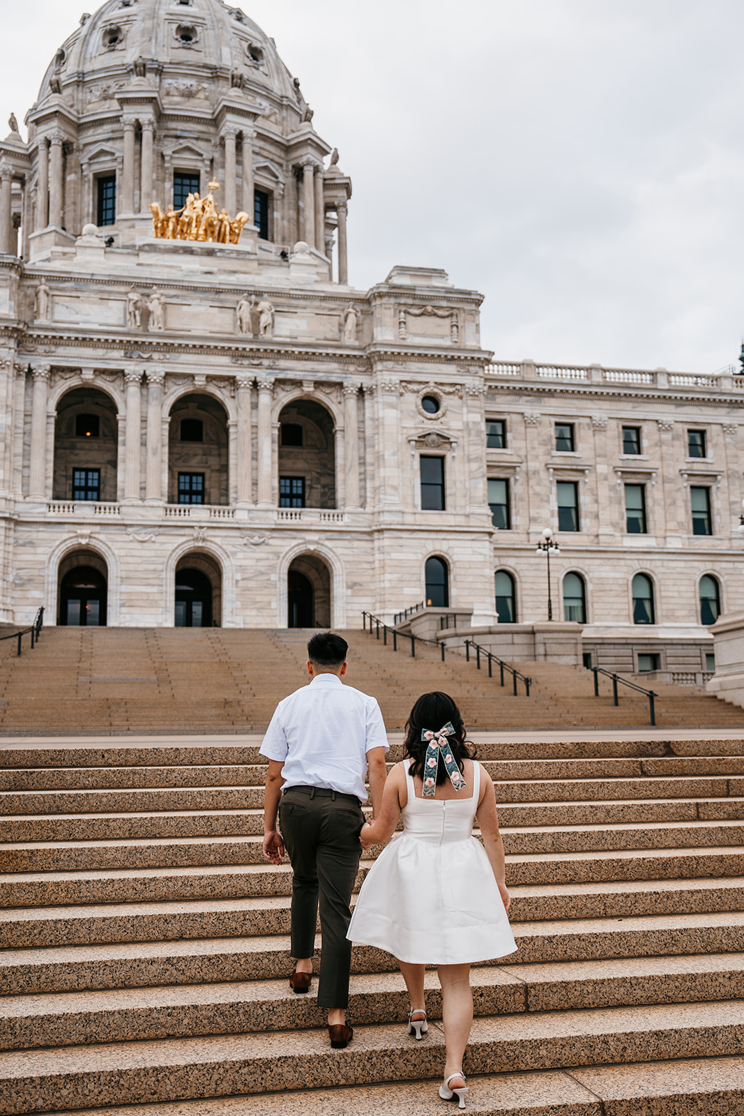 bride and groom minnesota elopement downtown