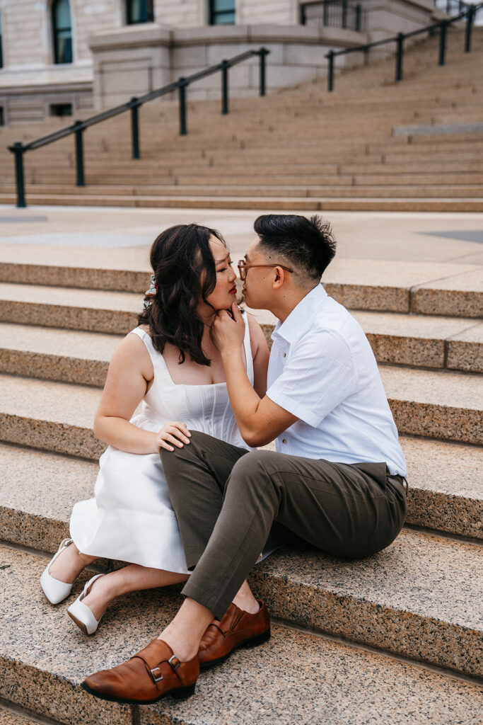 bride and groom minnesota elopement downtown