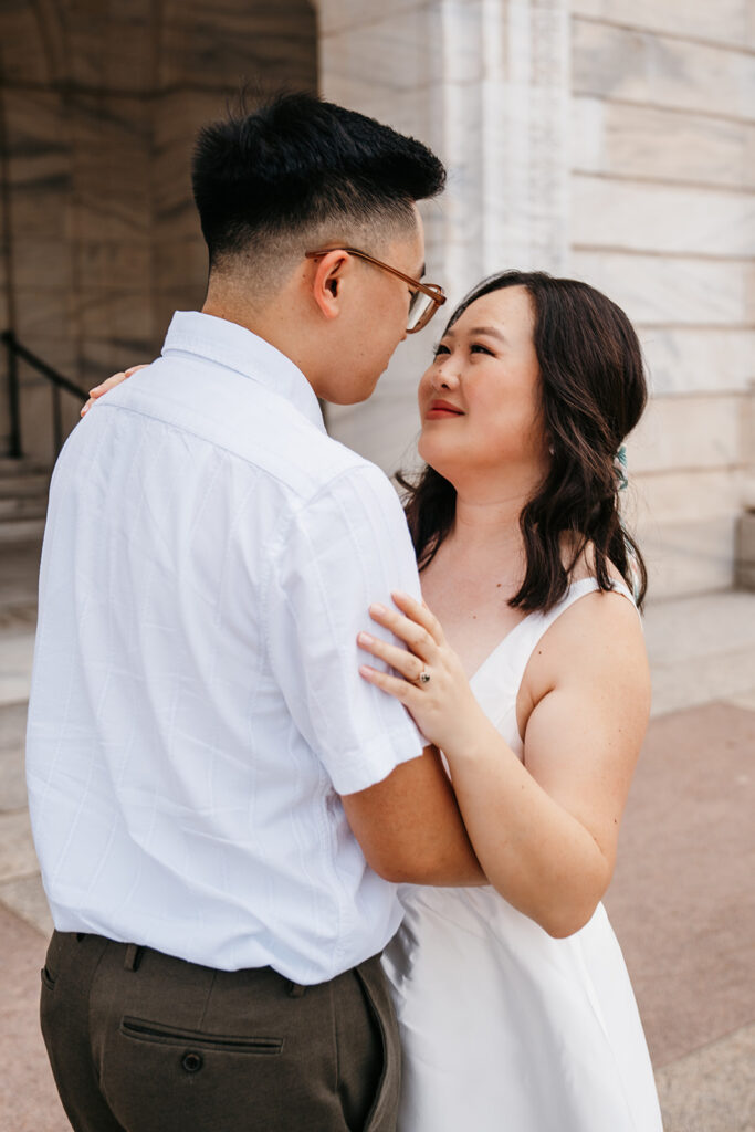 bride and groom minnesota elopement downtown