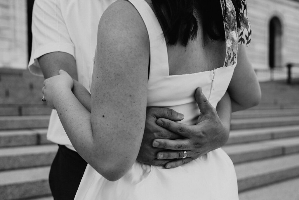 bride and groom minnesota elopement downtown