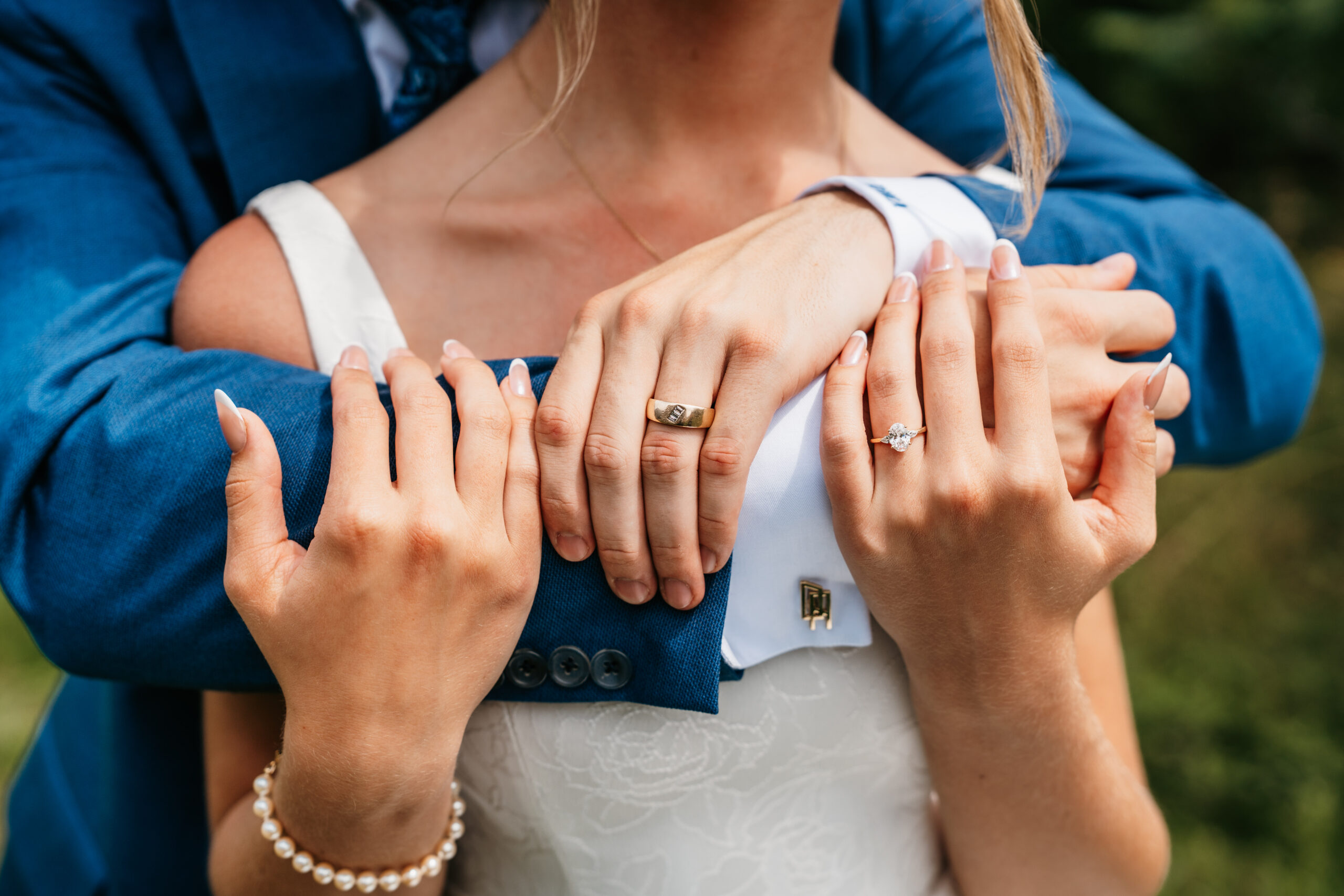 white and sable wedding