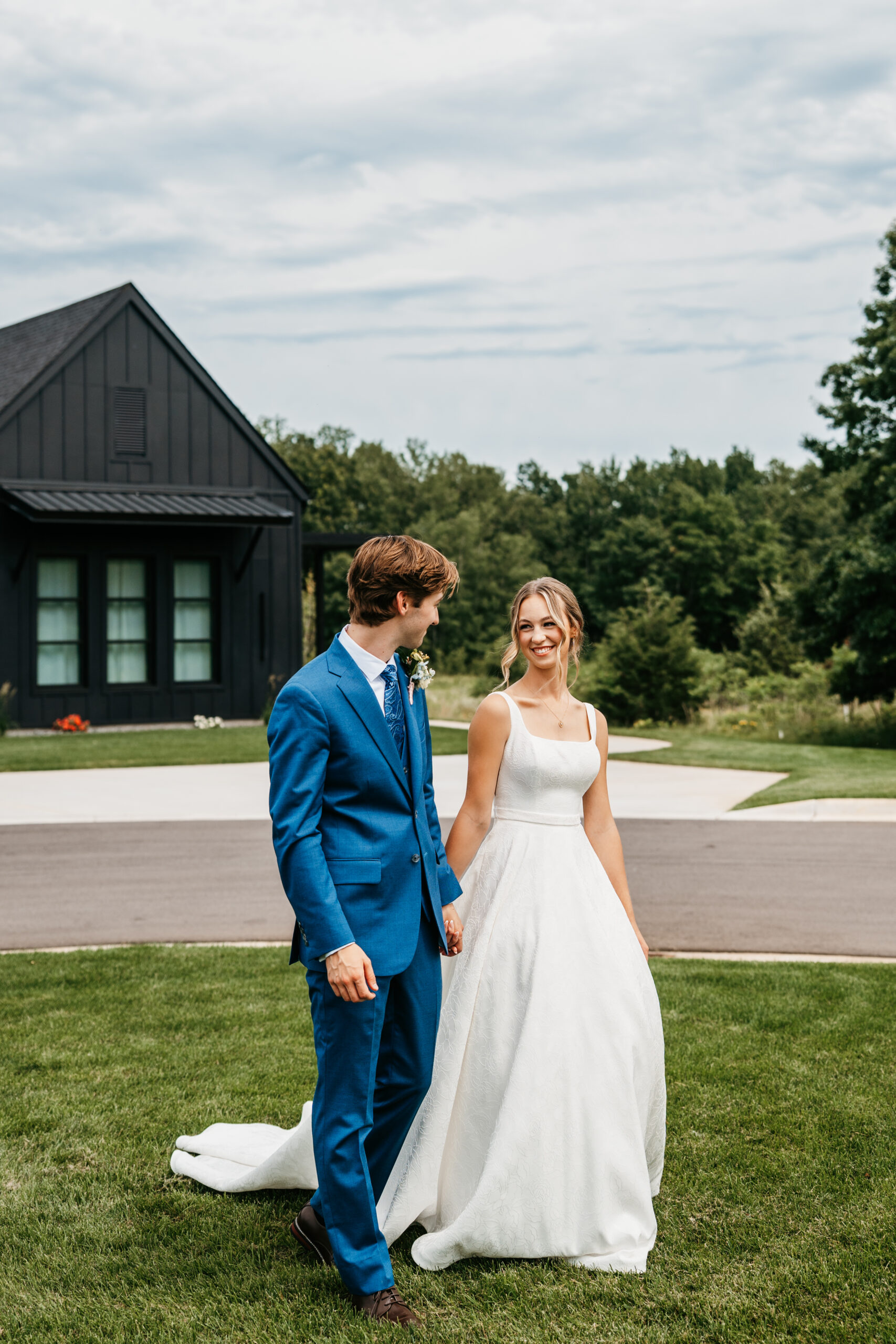 white and sable wedding