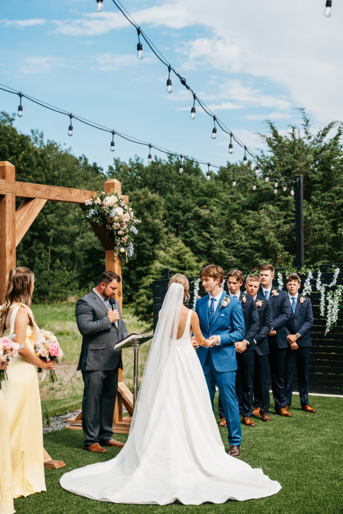 white and sable wedding