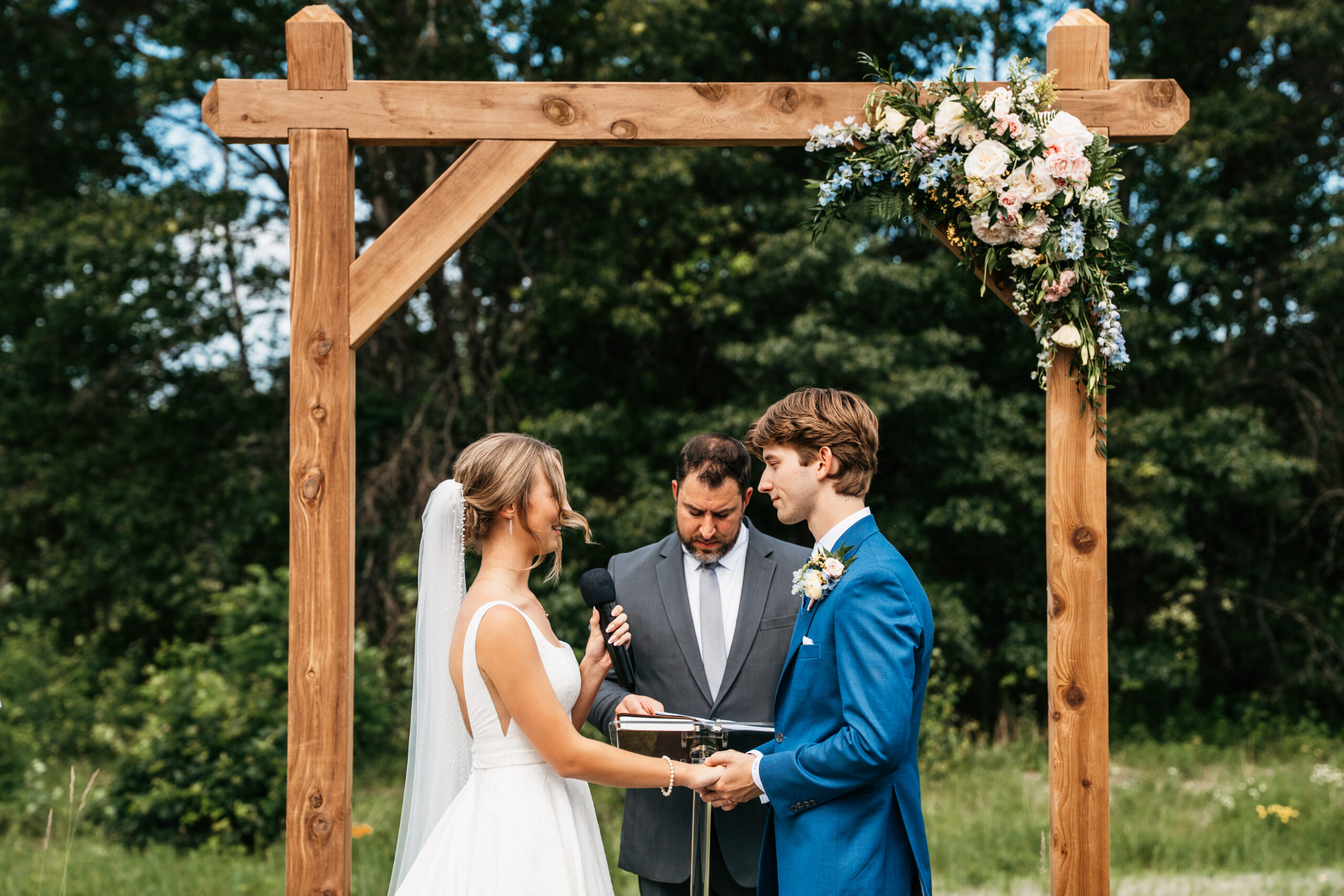 white and sable wedding