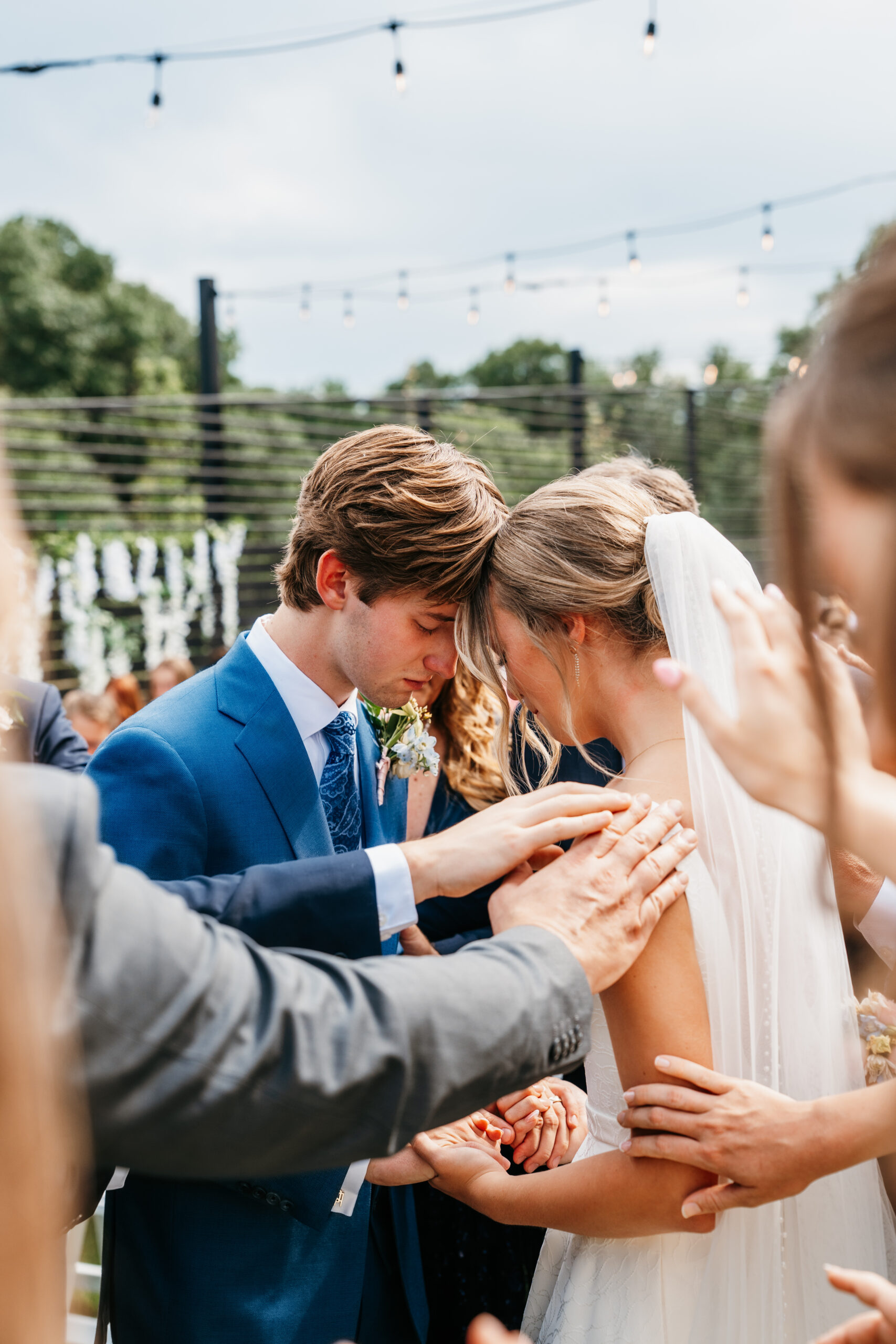 white and sable wedding