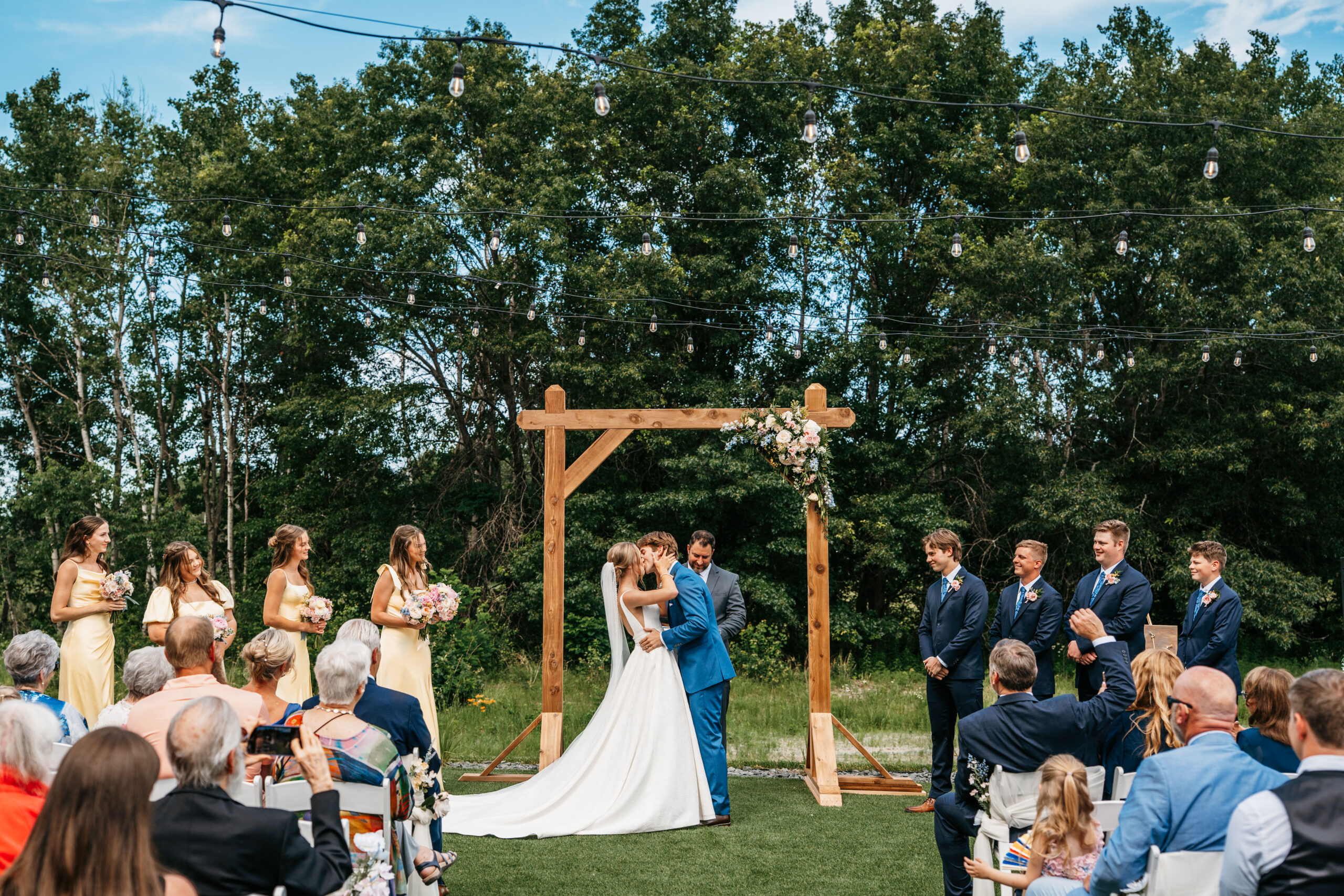 white and sable wedding