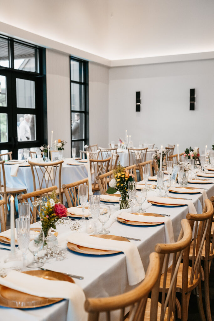 white and sable wedding