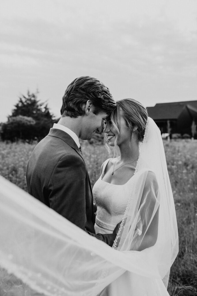 white and sable wedding