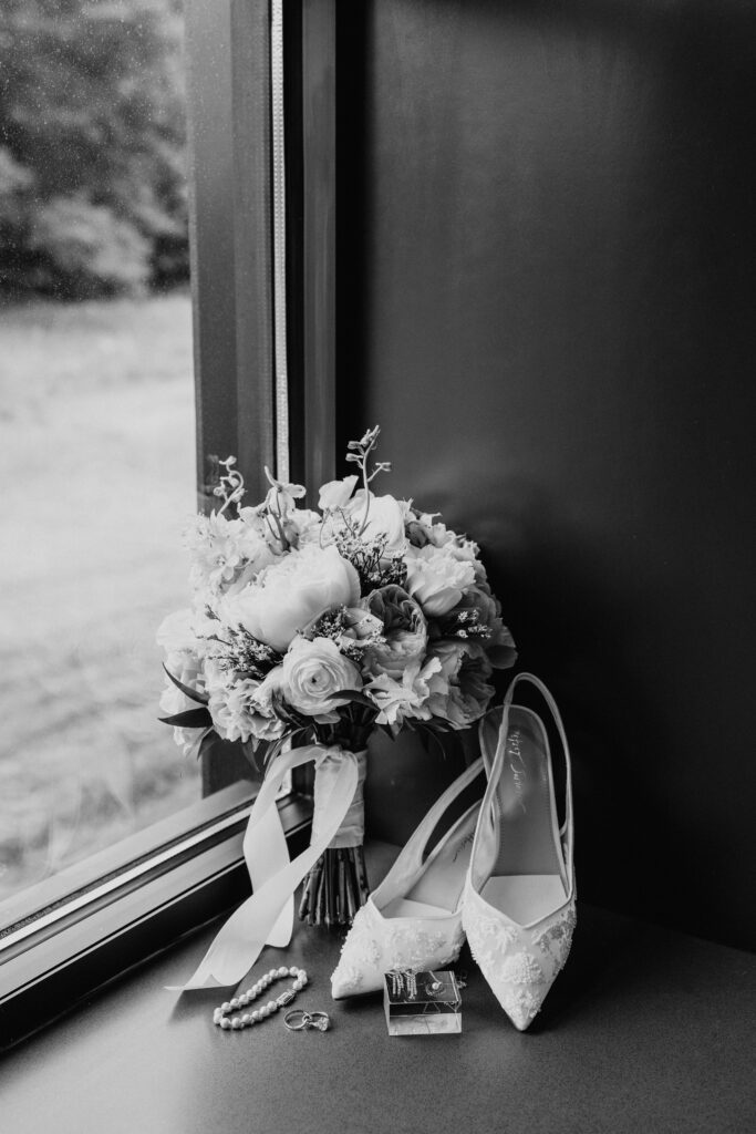 white and sable wedding