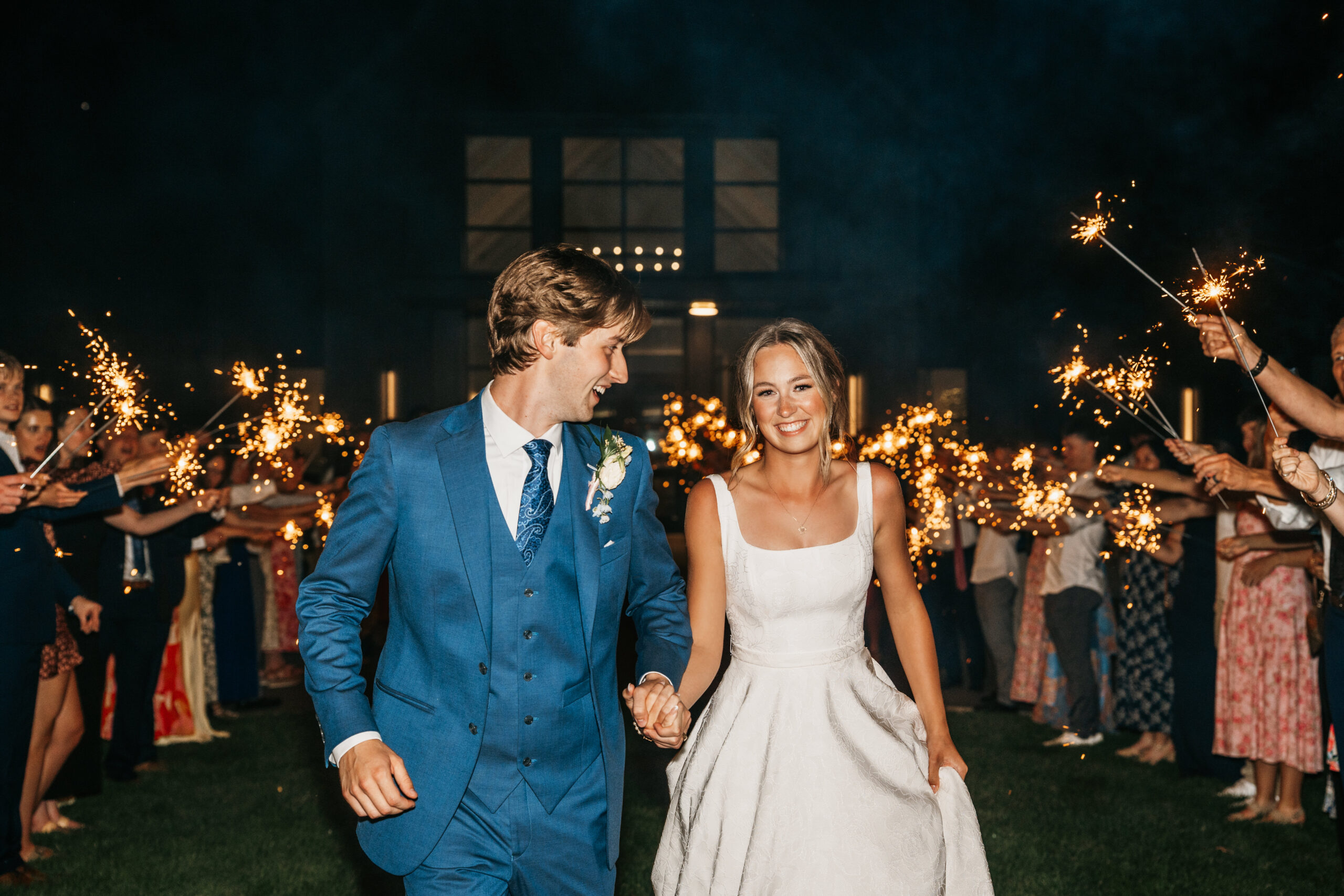 white and sable wedding