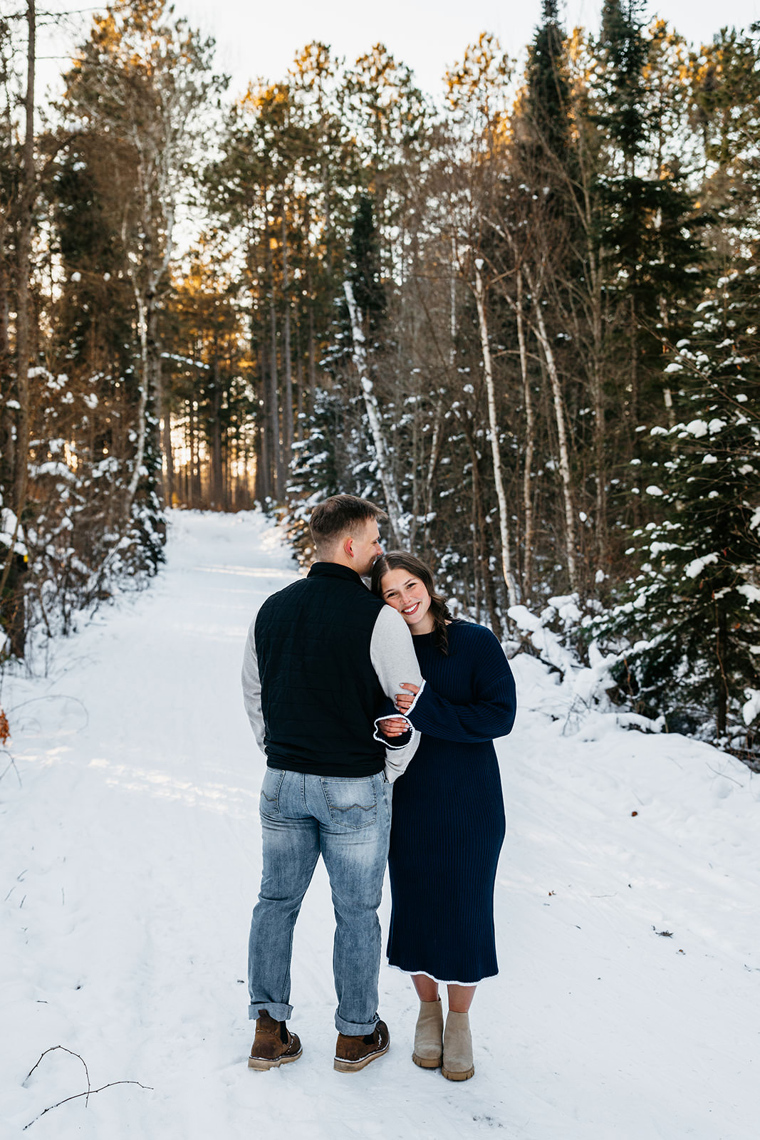 winter duluth engagement photos