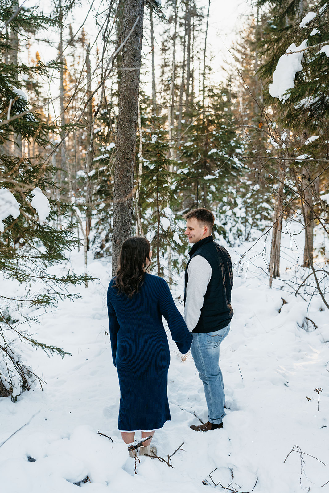 winter duluth engagement photos