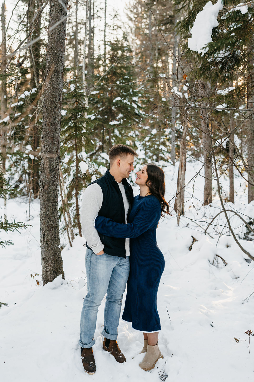 winter duluth engagement photos