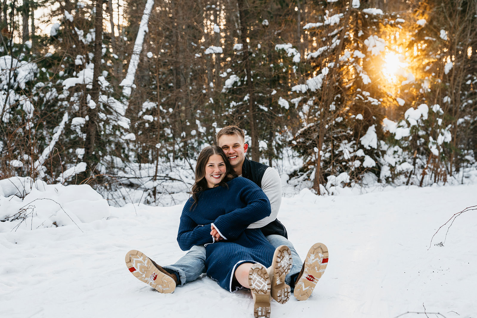 winter duluth engagement photos
